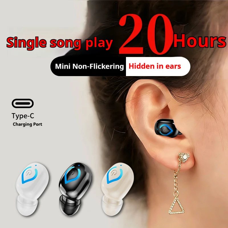 Bluetooth Headset On Ear - Mini auriculares inalámbricos Bluetooth con micrófono,